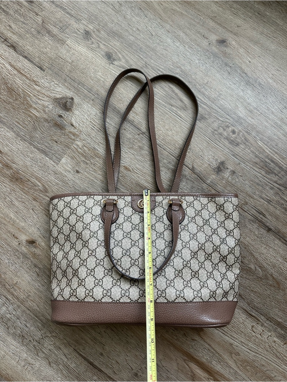 Gucci Beige and Brown GG Canvas Double-Handle Tote - Picture 2 of 10
